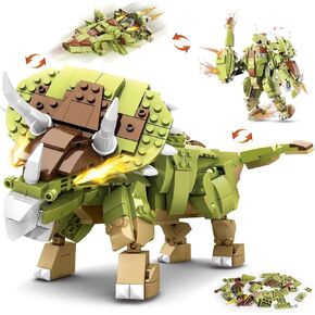 HOGOKIDS Dinosaur Toy Kit for Children - 445 Pieces Dinosaur Building Toy, 3-in-1 Triceratops Robot Spaceship, Dino Building Kits Gift for Boys from 6 7 8 9 10 11 12 Years in Kuwait