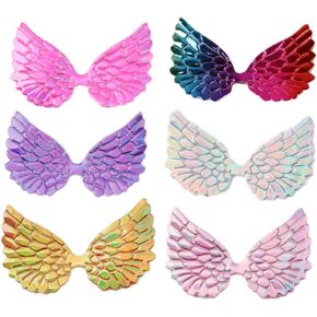 David Angie Laser Angel Wing Fabric منقوش 60 قطعة من رقع الجناح قزحي الألوان لإكسسوارات الشعر اليدوية (متنوعة 60 قطعة) in Kuwait