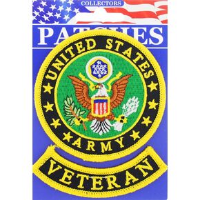 United States Army Retired Embroidered Patch, with Iron-On Adhesive (Two Pieces) in Kuwait