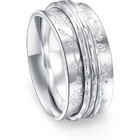 JZMSJF S925 Sterling Silver Faith Hope Love Spinner Rings Inspirational Anti Anxiety Ring Fidget Ring in Kuwait