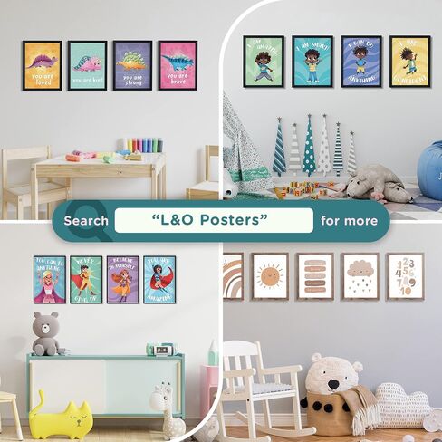 ملصقات الرياضيات التعليمية للأطفال من L&O Goods | التعليم المنزلي والفصول الدراسية الابتدائية | مجموعة مكونة من 10 قطع تتضمن الجمع والطرح والضرب والقسمة والكسور وقيمة المكان| مقاس 13×18 in Kuwait