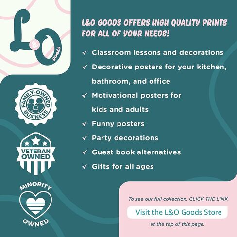 ملصقات الرياضيات التعليمية للأطفال من L&O Goods | التعليم المنزلي والفصول الدراسية الابتدائية | مجموعة مكونة من 10 قطع تتضمن الجمع والطرح والضرب والقسمة والكسور وقيمة المكان| مقاس 13×18 in Kuwait