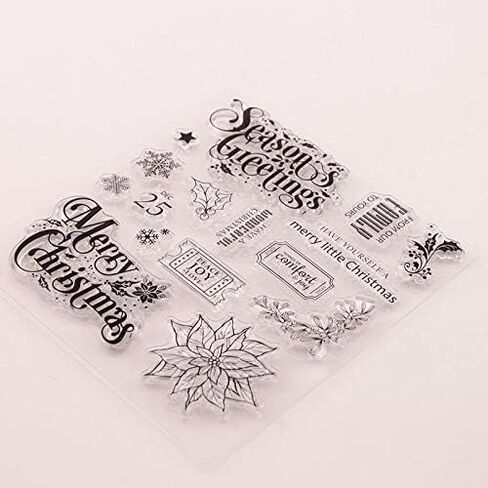 Welcome to Joyful Home 1pc Season's Greetings Christmas Clear Stamp for Card Making Decoration and Scrapbooking in Saudi Arabia