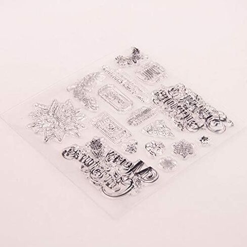 Welcome to Joyful Home 1pc Season's Greetings Christmas Clear Stamp for Card Making Decoration and Scrapbooking in Saudi Arabia