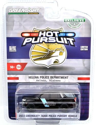 Greenlight 30416 Hot Pursuit - 2022 Chevy Tahoe Police Pursuit Vehicle (PPV) - Helena AL Police Department, Helena (Hobby Exclusive) 1/64 Scale Diecast in Saudi Arabia