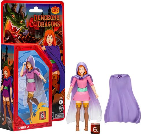 Dungeons & Dragons Cartoon Classics 6-Inch-Scale Sheila Action Figure, D&D 80s Cartoon, Includes d6 from Exclusive D&D Dice Set in Saudi Arabia
