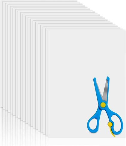 FSWCCK 20 ورقة مقاس A4 شريط أبيض مزدوج الجوانب، 8.3 بوصة × 11.5 بوصة، شريط لاصق للحرف الفنية، شريط لاصق قوي للفن/الحرف اليدوية/شريط ديكور المنزل مع بطانة بيضاء in Kuwait