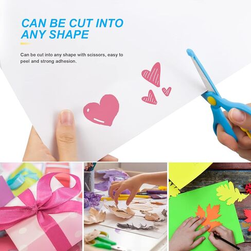 FSWCCK 20 ورقة مقاس A4 شريط أبيض مزدوج الجوانب، 8.3 بوصة × 11.5 بوصة، شريط لاصق للحرف الفنية، شريط لاصق قوي للفن/الحرف اليدوية/شريط ديكور المنزل مع بطانة بيضاء in Kuwait