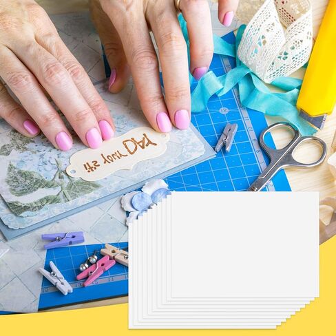 FSWCCK 20 ورقة مقاس A4 شريط أبيض مزدوج الجوانب، 8.3 بوصة × 11.5 بوصة، شريط لاصق للحرف الفنية، شريط لاصق قوي للفن/الحرف اليدوية/شريط ديكور المنزل مع بطانة بيضاء in Kuwait