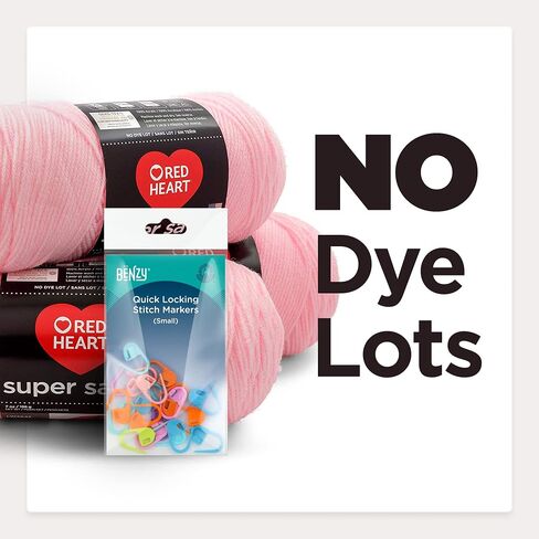 Cafe - Red Heart Super Saver Yarn 3 Pack (7oz Each) Bundled with Benzy Stitch Markers (20ct) for Knitting, Crocheting, Craft Projects, and Gifts in Saudi Arabia