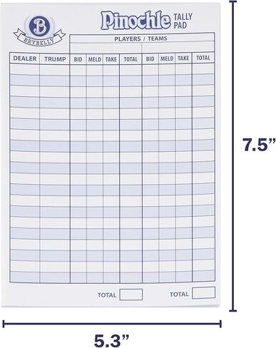 حزمة ألعاب بطاقات Pinochle النهائية - مجموعتان مخصصتان مكونتان من 48 بطاقة لعب + 100 لوحة نقاط قابلة للتمزيق - لعبة دمج عائلية كلاسيكية بحجم البوكر مطلي بالبلاستيك، ومجموعات مؤشرة قياسية in Kuwait