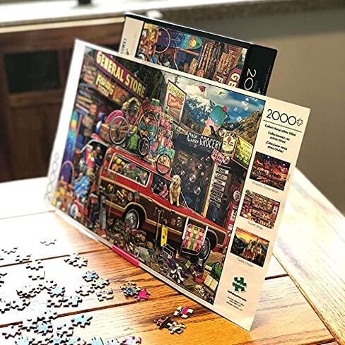 حامل صندوق أحجية الصور المقطوعة الكل في واحد من Puzzle Peak وحامل ملصقات الألغاز لجميع محبي الألغاز - أحمر in Saudi Arabia