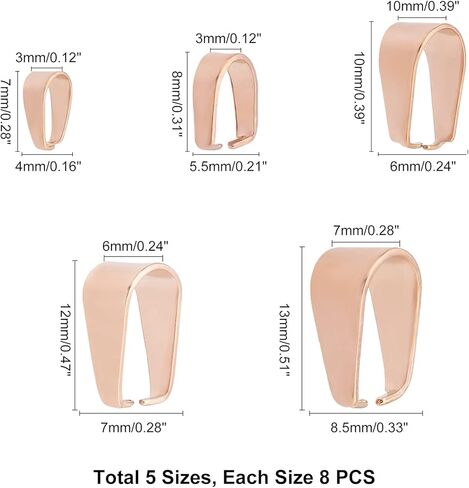 UNICRAFTALE حوالي 50 قطعة 5 أحجام كفالات قلادة سوداء من الفولاذ المقاوم للصدأ المفاجئة على الكفالات اختيار الجليد قرصة الكفالات المشبك قلادة الكفالات موصل النتائج لقلادة قلادة صنع المجوهرات 7-13 مم in Kuwait