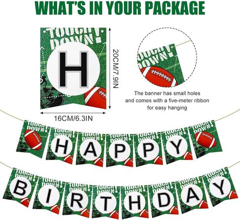 Guiqulai 19 Pcs Football Balloons Set,Football 9th Birthday Decorations,Sports Themed Party Supplies with Banner Latex balloon,Football Balloons Decor for Football Birthday Party Tailgate Game Day in Saudi Arabia