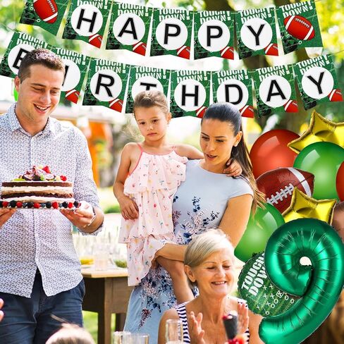 Guiqulai 19 Pcs Football Balloons Set,Football 9th Birthday Decorations,Sports Themed Party Supplies with Banner Latex balloon,Football Balloons Decor for Football Birthday Party Tailgate Game Day in Saudi Arabia