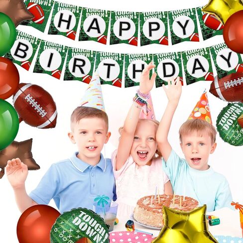 Guiqulai 19 Pcs Football Balloons Set,Football 9th Birthday Decorations,Sports Themed Party Supplies with Banner Latex balloon,Football Balloons Decor for Football Birthday Party Tailgate Game Day in Saudi Arabia