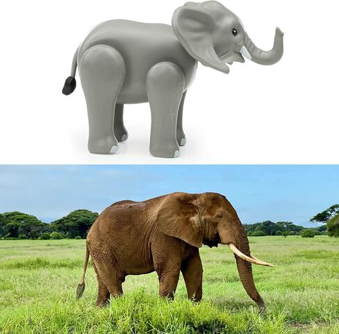 لعبة تمثال الفيل، تماثيل حيوانات سفاري كبيرة، ألعاب حيوانات حديقة حيوانات واقعية للأطفال الصغار 3-5، لعبة شخصية بلاستيكية للفيل، شخصية حيوانات برية، مجموعة لعب حيوانات سفاري للأطفال in Kuwait