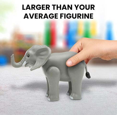 لعبة تمثال الفيل، تماثيل حيوانات سفاري كبيرة، ألعاب حيوانات حديقة حيوانات واقعية للأطفال الصغار 3-5، لعبة شخصية بلاستيكية للفيل، شخصية حيوانات برية، مجموعة لعب حيوانات سفاري للأطفال in Kuwait