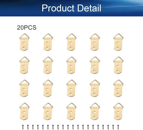 Yinpecly 50Pcs Double Holes Triangle Ring Picture Hangers 24 x 17mm for Hanging Hook Frame Mirror Artwork Clock Gold Tone in Kuwait