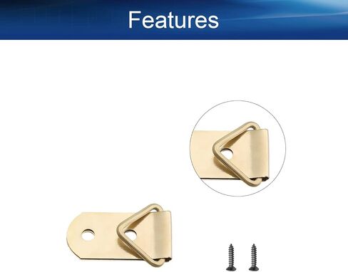 Yinpecly 50Pcs Double Holes Triangle Ring Picture Hangers 24 x 17mm for Hanging Hook Frame Mirror Artwork Clock Gold Tone in Kuwait