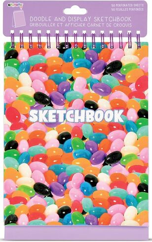 iscream Jelly Bean Jumble 12.5" x 8" Spiral Bound Sketch Pad with Easel Base for Easy Display in Saudi Arabia