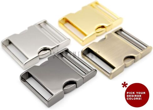 CRAFTMEMORE 1 inch Metal Curved Side Release Buckle Adjustable Clip Lock for Belt Backpacks Dog Collar 2 Pack in Saudi Arabia