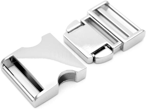 CRAFTMEMORE 1 inch Metal Curved Side Release Buckle Adjustable Clip Lock for Belt Backpacks Dog Collar 2 Pack in Saudi Arabia