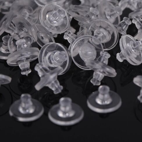 Senkary 150 زوجًا من الأقراط الخلفية المصنوعة من البلاستيك المطاطي وسدادة القرط ذات القابض الرصاصي مع وسادة، فضي، ذهبي وشفاف (50 زوجًا لكل منها) in Kuwait