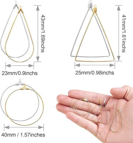 48 قطعة أقراط خرزية طوقية ساحرة المعلقات حلق الدمعة القرط مثلث القرط جولة هوب القرط لصنع المجوهرات DIY الحرف الفن خلق فتاة هدية in Kuwait