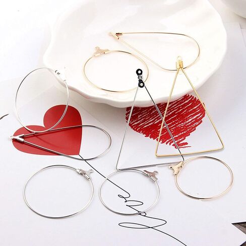 48 قطعة أقراط خرزية طوقية ساحرة المعلقات حلق الدمعة القرط مثلث القرط جولة هوب القرط لصنع المجوهرات DIY الحرف الفن خلق فتاة هدية in Kuwait