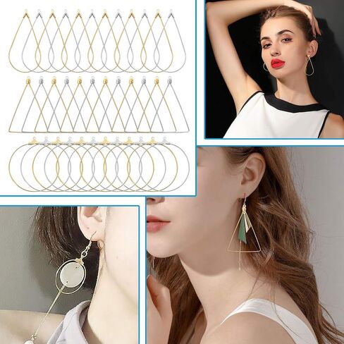 48 قطعة أقراط خرزية طوقية ساحرة المعلقات حلق الدمعة القرط مثلث القرط جولة هوب القرط لصنع المجوهرات DIY الحرف الفن خلق فتاة هدية in Kuwait