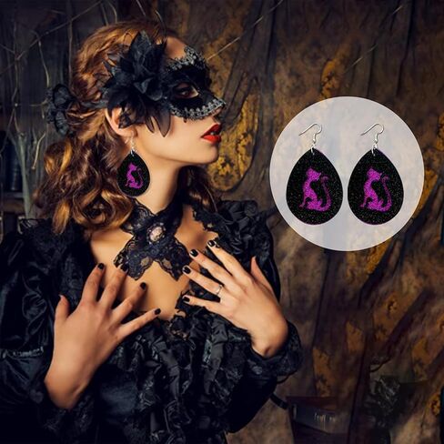 مجموعة صناعة الأقراط من الجلد الصناعي للهالوين 253 قطعة من AOUXSEEM، تتضمن قطعًا مجوفة على شكل دمعة مسبقًا مع نمط الهالوين، وقطع دمعة، وخطافات حلق، وحلقات قفز، وحقائب ذاتية اللصق in Kuwait