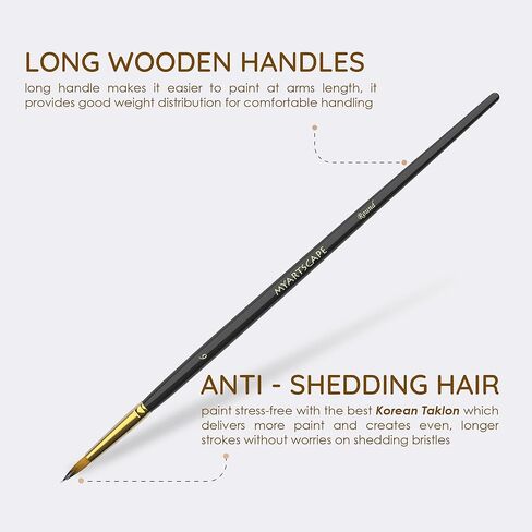 فرشاة طلاء - مجموعة من 15 فرشاة فنية للالوان المائية والاكريليك والطلاء الزيتي - لوازم فنية فاخرة من ماي ارت سكيب™ in Kuwait