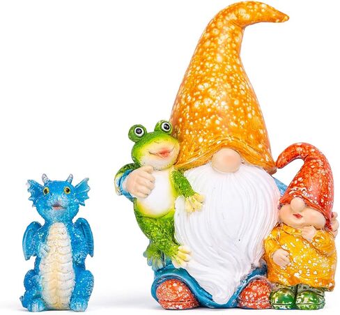 xxoasis Garden Gnomes Statues,Funny Resin Garden Courtyard Dragon, Indoor Outdoor Gnomes Decorations for Yard/Desk Ornaments (B) in Kuwait