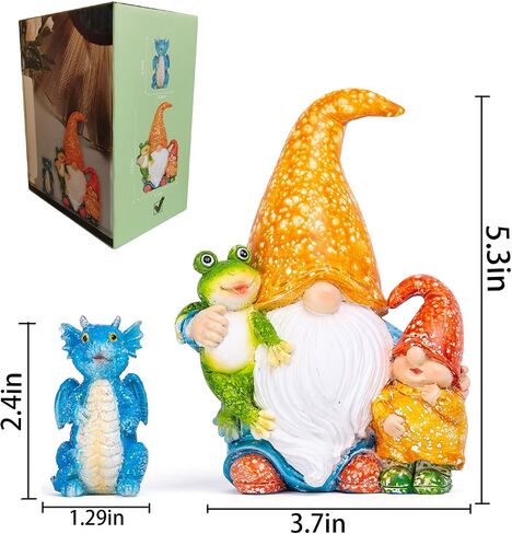 xxoasis Garden Gnomes Statues,Funny Resin Garden Courtyard Dragon, Indoor Outdoor Gnomes Decorations for Yard/Desk Ornaments (B) in Kuwait