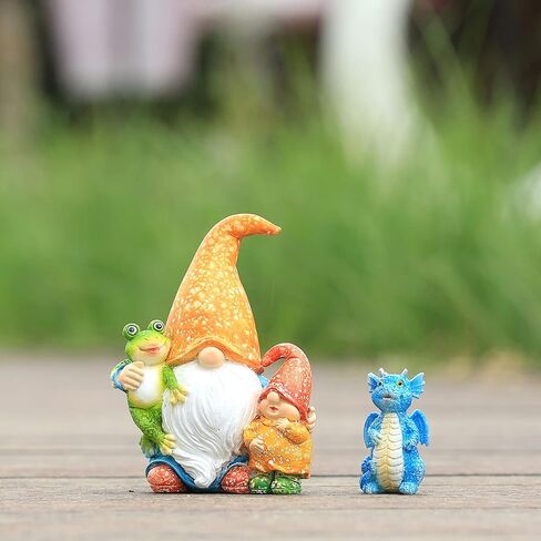 xxoasis Garden Gnomes Statues,Funny Resin Garden Courtyard Dragon, Indoor Outdoor Gnomes Decorations for Yard/Desk Ornaments (B) in Kuwait