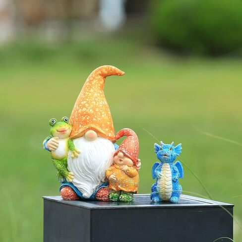 xxoasis Garden Gnomes Statues,Funny Resin Garden Courtyard Dragon, Indoor Outdoor Gnomes Decorations for Yard/Desk Ornaments (B) in Kuwait