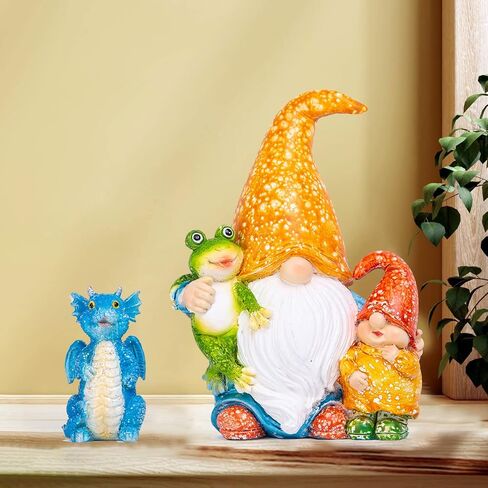 xxoasis Garden Gnomes Statues,Funny Resin Garden Courtyard Dragon, Indoor Outdoor Gnomes Decorations for Yard/Desk Ornaments (B) in Kuwait