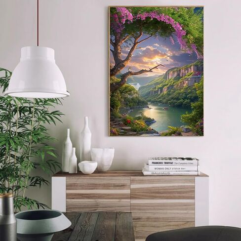 MjhRcll Paint by Number,Paint by Numbers for Adults and Beginner,DIY Acrylic Painting Kits on Canvas Paint by Number Landscape Oil Painting for Home Wall Decor16X20Inch in Kuwait