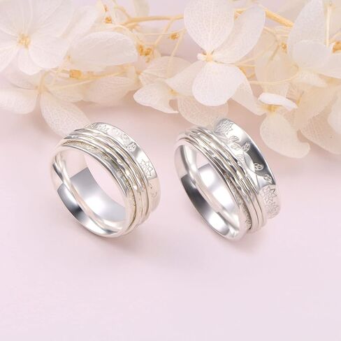 JZMSJF S925 Sterling Silver Faith Hope Love Spinner Rings Inspirational Anti Anxiety Ring Fidget Ring in Kuwait