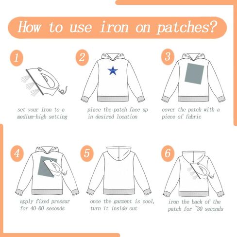 40 قطعة من الرقع المزخرفة على شكل نجمة قابلة للكي / الخياطة ، 6 قطع من رقع مطرزة على شكل وجه مبتسم وزهور للملابس والجاكيتات وحقيبة الظهر in Kuwait