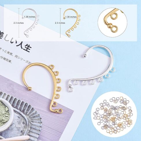 WEWAYSMILE 20Pcs Ear Cuff Earrings for Women, Alloy Cuff Earring Findings 7 Holes Ear Wrap Earring Hooks No PiercingClip on Ear Cuff Earrings for DIY Earrings Charm Jewelry Making (Silver&Gold） in Saudi Arabia
