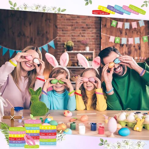 He Is Risen Bracelets Easter Decorations Religious Silicone Bracelet Easter Party Favors He Is Risen Rubber Bracelet Easter Bracelet Bulk Cross Catholic Gifts for Kids Easter Spring Party in Saudi Arabia