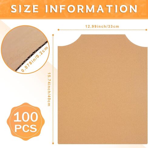 قميص من الورق المقوى مقاس 16 × 13 بوصة من وسادات كرافت مموجة بنية اللون، مستلزمات فنية لرش الطلاء الأكريليك وتي شيرتات للديكور والحرف اليدوية (12 قطعة) in Kuwait