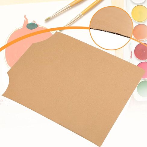 قميص من الورق المقوى مقاس 16 × 13 بوصة من وسادات كرافت مموجة بنية اللون، مستلزمات فنية لرش الطلاء الأكريليك وتي شيرتات للديكور والحرف اليدوية (12 قطعة) in Kuwait