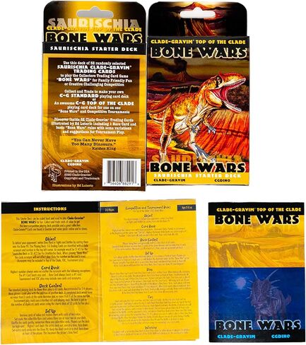 لعبة بطاقات التداول لهواة جمع الديناصورات من CLADE-GRAVIM أعلى من The Clade - Bone Wars Ornithischia 53 Card Starter Deck in Saudi Arabia