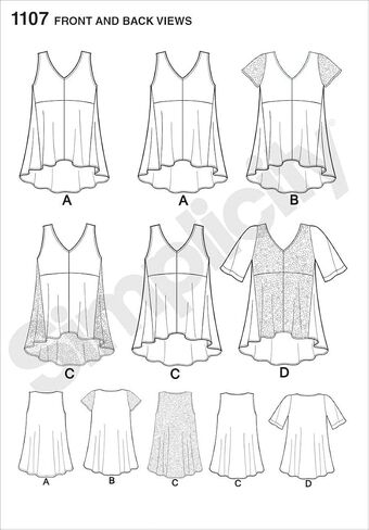 بلوزة نسائية من Simplicity 1107، مقاس XXS-XXL in Saudi Arabia