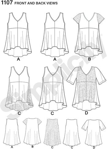 بلوزة نسائية من Simplicity 1107، مقاس XXS-XXL in Saudi Arabia