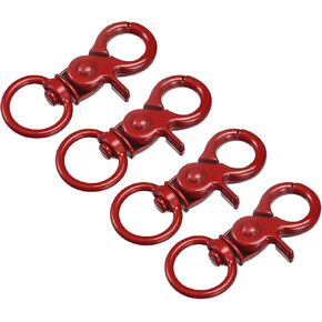 uxcell Swivel Clasps Lanyard Snap Hook, 44mm Colorful Lobster Claw Clasp for Keys Organization, DIY Crafting, Black, 4Pcs
