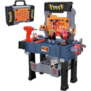 Kids Tool Bench with Electric Toy Drill and Realistic Tools, Kids Tool Set for Kids Ages 3-5, Pretend Tool Toy for Boys and Girls.